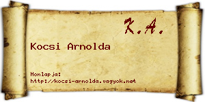 Kocsi Arnolda névjegykártya
